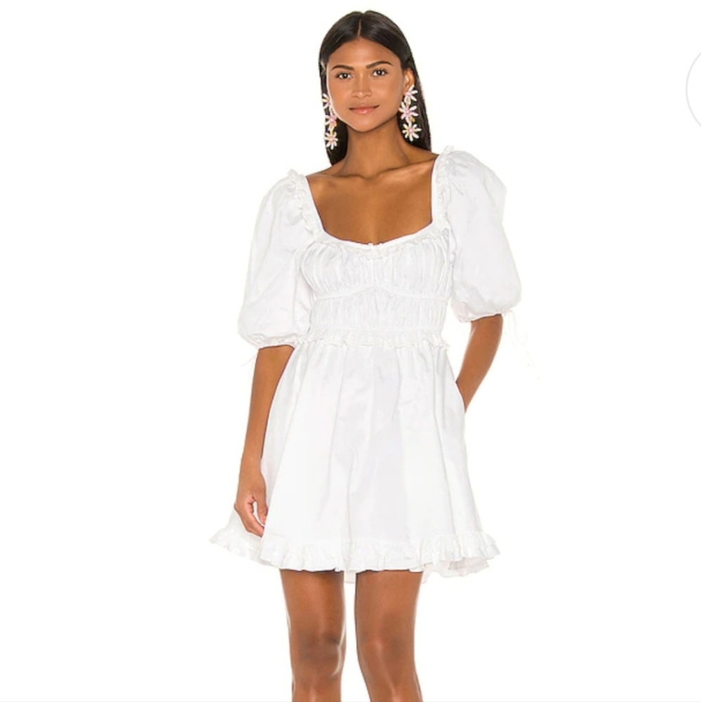 Brand New- For Love & Lemons Jackson Mini Dress in Ivory!! Rare!!